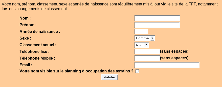 Image - Modification des informations personnelles